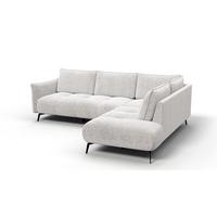 ECKSOFA AERA 5-Sitzer rechts, ecru - Ecru/Schwarz, Holz/Textil (268/206cm) - Wozimo