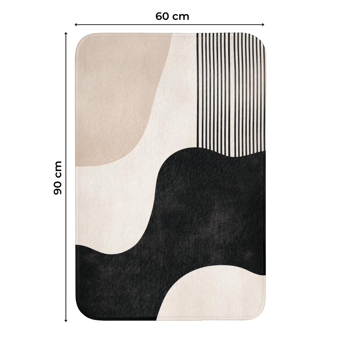 WC-VORLEGER Abstrakt - Japandi - Beige - Modern Toilettenvorleger 60x90 cm - Beige, Textil (60/1cm) - OnlyWow