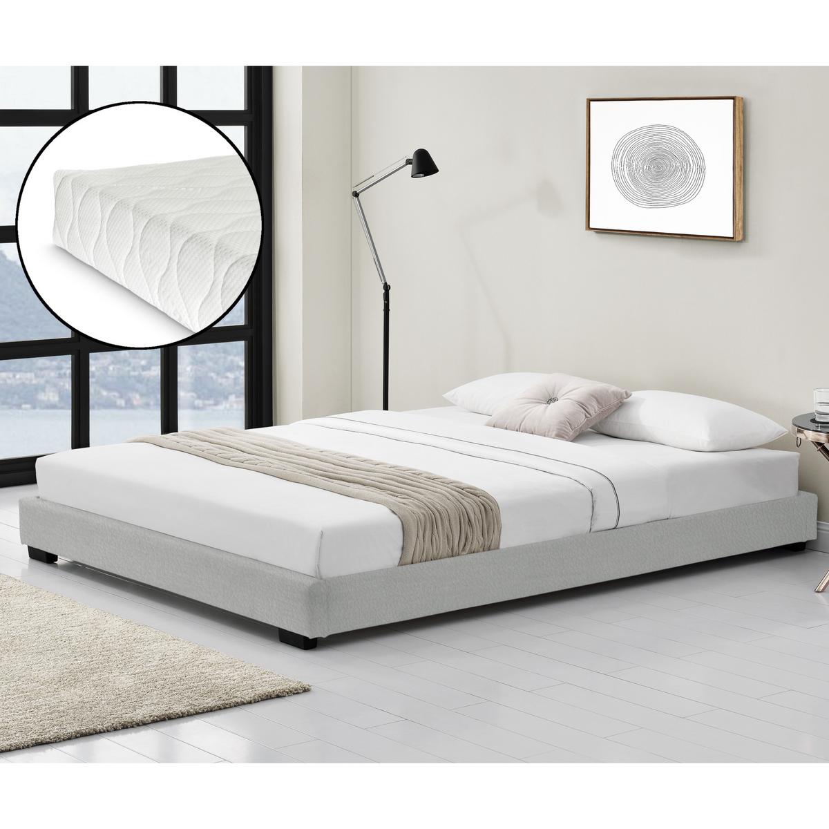 POLSTERBETT Solingen mit Matratze - Weiß, Textil (140/200cm) - Corium