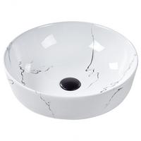 AUFSATZWASCHBECKEN Weißer Marmor 42 cm Keramik Hopi - Weiß, Keramik (42/14/42cm) - Beliani