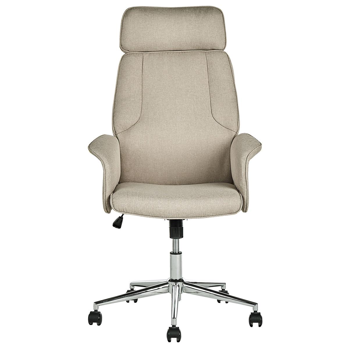 BÜROSTUHL Polyester Beige Pilot - Beige, Textil/Metall (72/117/72cm) - Beliani