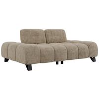 3-SITZER-SOFA NERANO - Beige Schenille - Beige/Schwarz, Textil/Metall (220/88/146cm) - MKS