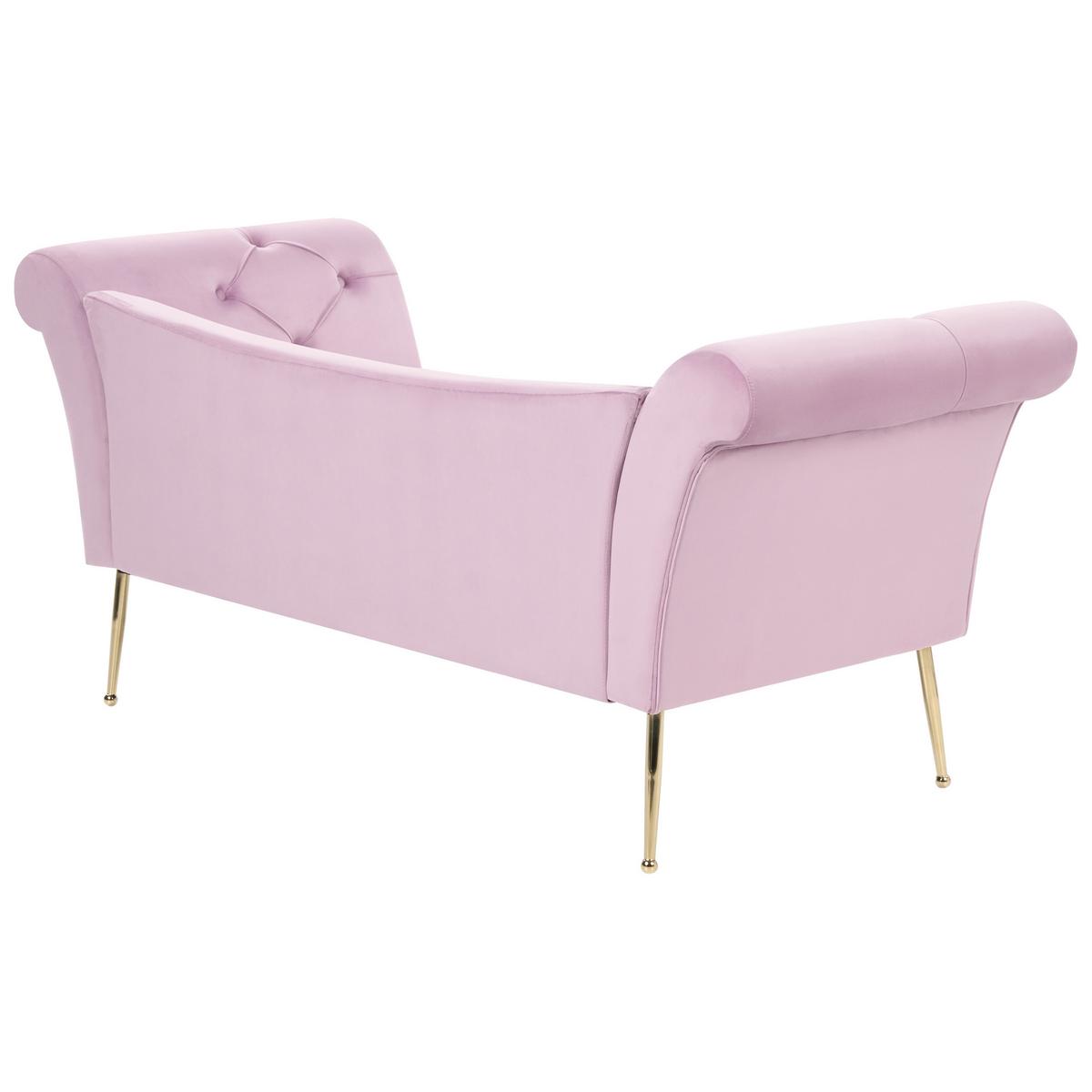 CHAISELONGUE Samtstoff Hellviolett Nantilly - Violett, Textil (175/76/70cm) - Beliani