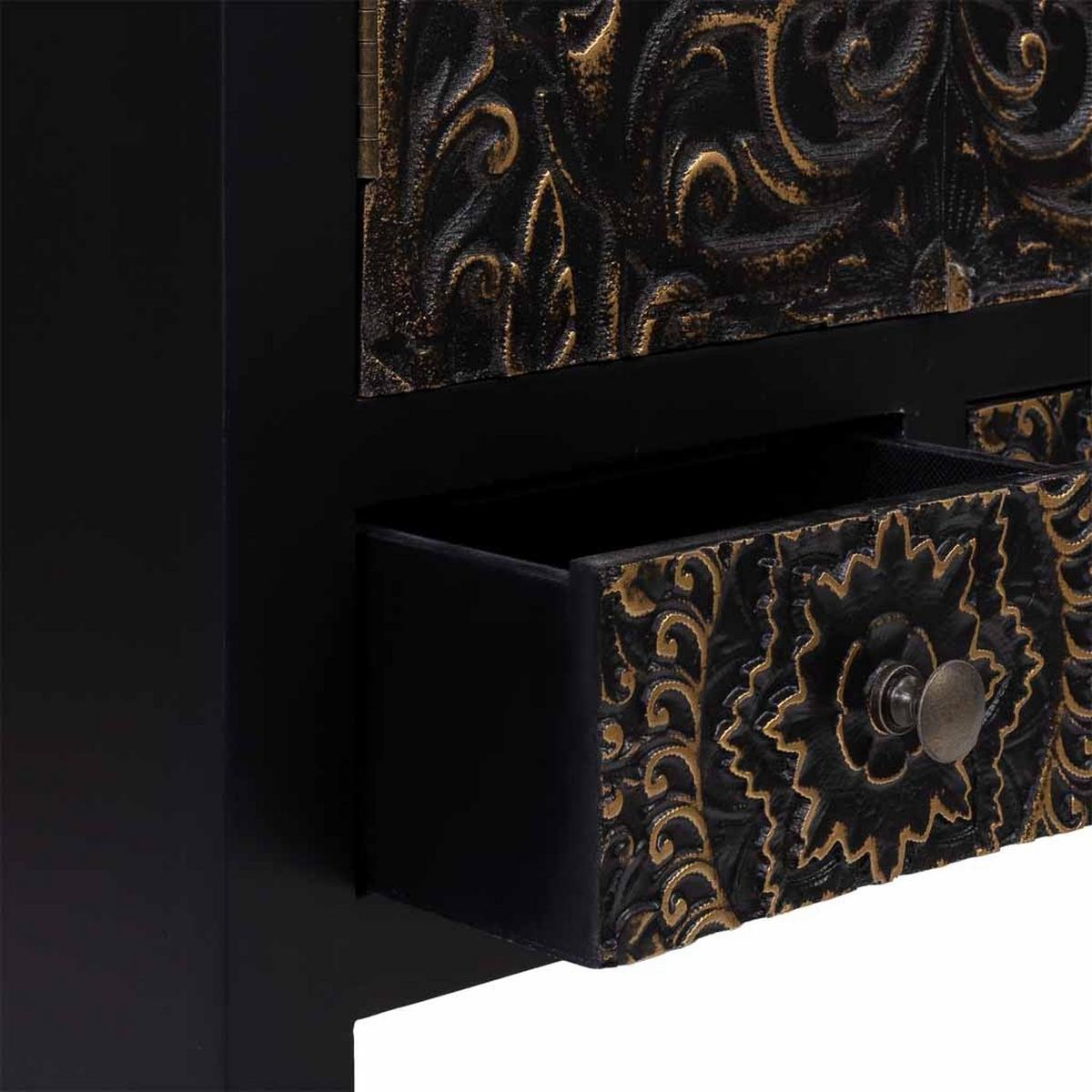 SCHRANK aus Holz 50x35x121 cm - Schwarz, Holz (50/121/34cm) - Wanderlust