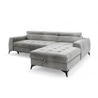 ECKSOFA Agnesa Xs In Salvador - Hellgrau, Holzwerkstoff/Textil (260/200cm) - Fun Möbel