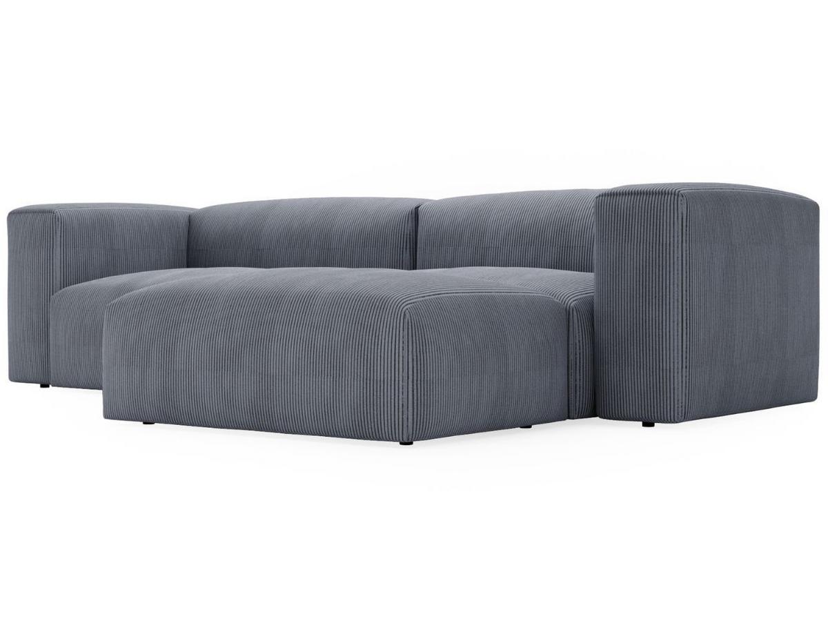 ECKSOFA Landi Grau Rechts - Schwarz/Grau, Kunststoff/Textil (240/180cm) - Graingold