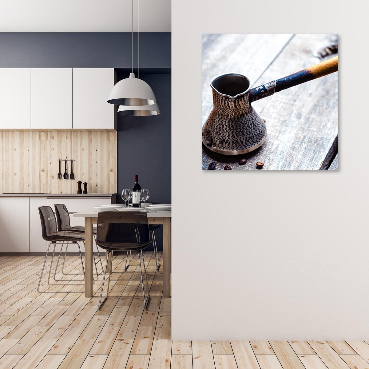 WANDBILD kaffeetasse - Grau, Textil (50/50cm) - Feeby