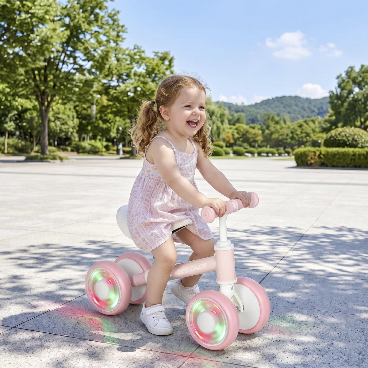 KINDER-LAUFRAD Stahl EVA Rosa - Rosa, Metall (52/22/37cm) - AIYAPLAY