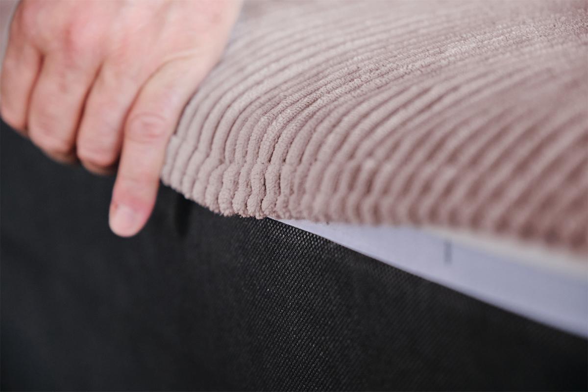 SITZELEMENT MODULSOFA WIOLO SOFT Pink Cord - Schwarz/Rosa, Kunststoff/Textil (111/43/111cm) - KAWOLA