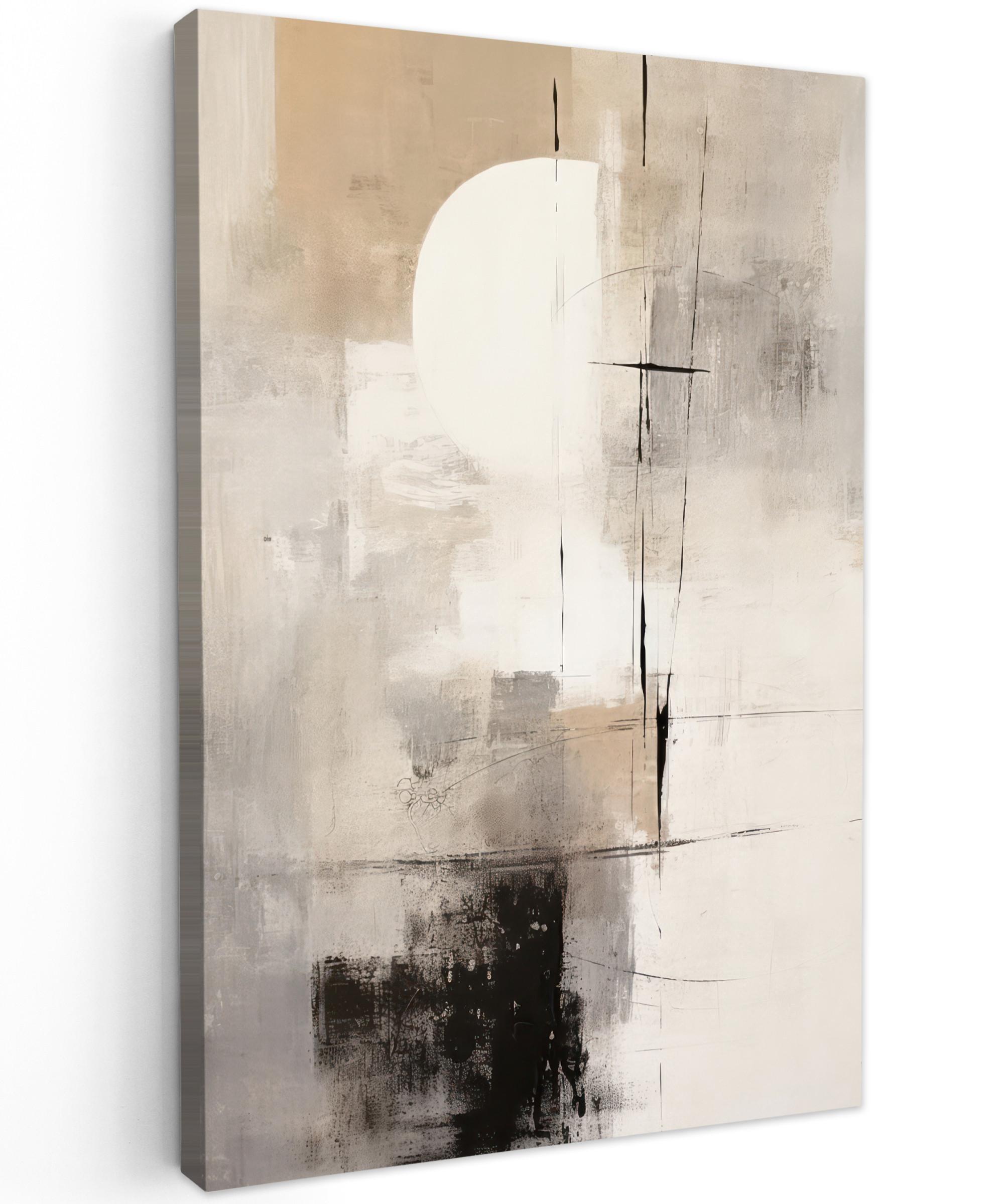 LEINWANDBILD Abstrakt - Kunst - Grau Deko XXL 80x120 cm - Hellgrau, Textil (80/120cm) - MuchoWow