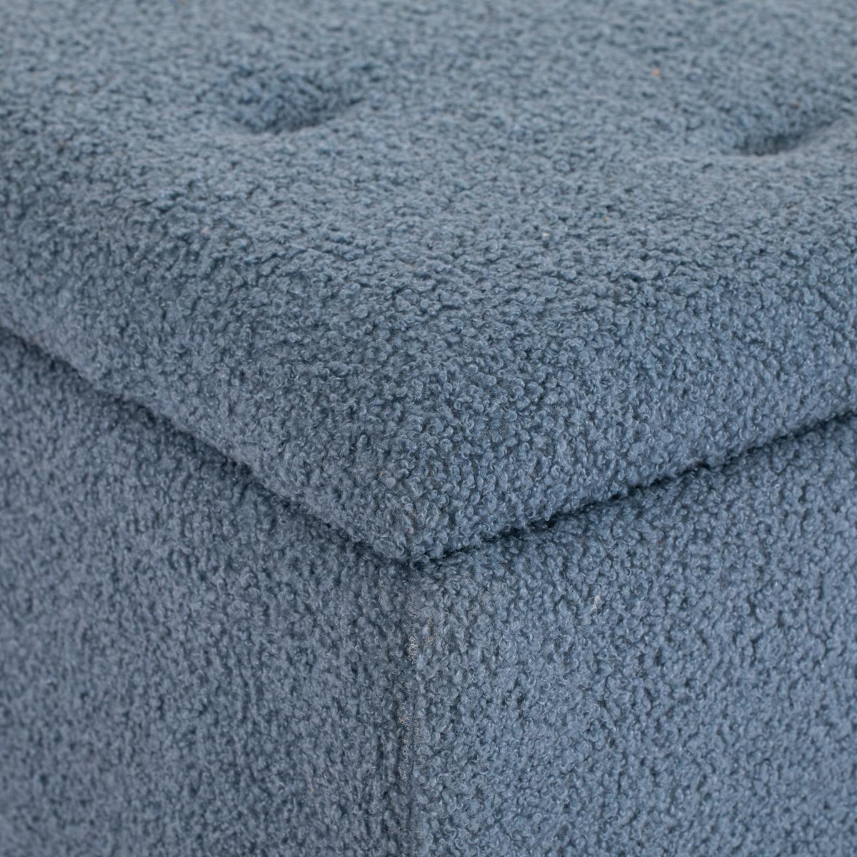 TRUHENBANK mit Klappdeckel, Samt, Blau - Blau, Kunststoff (38/45/95cm) - HOMCOM