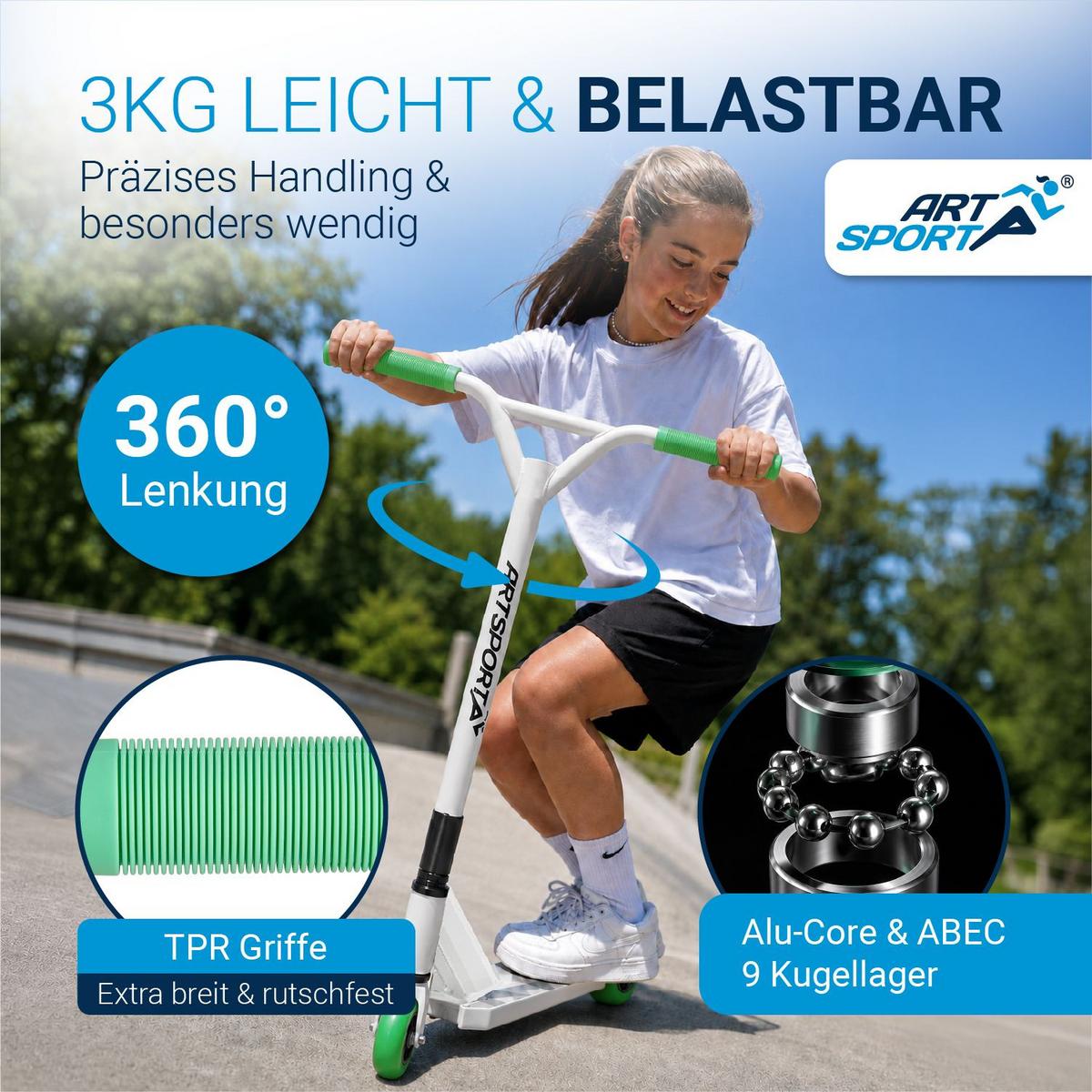 STUNTSCOOTER Futuristic - Weiß, Metall (66/47/84cm) - Artsport