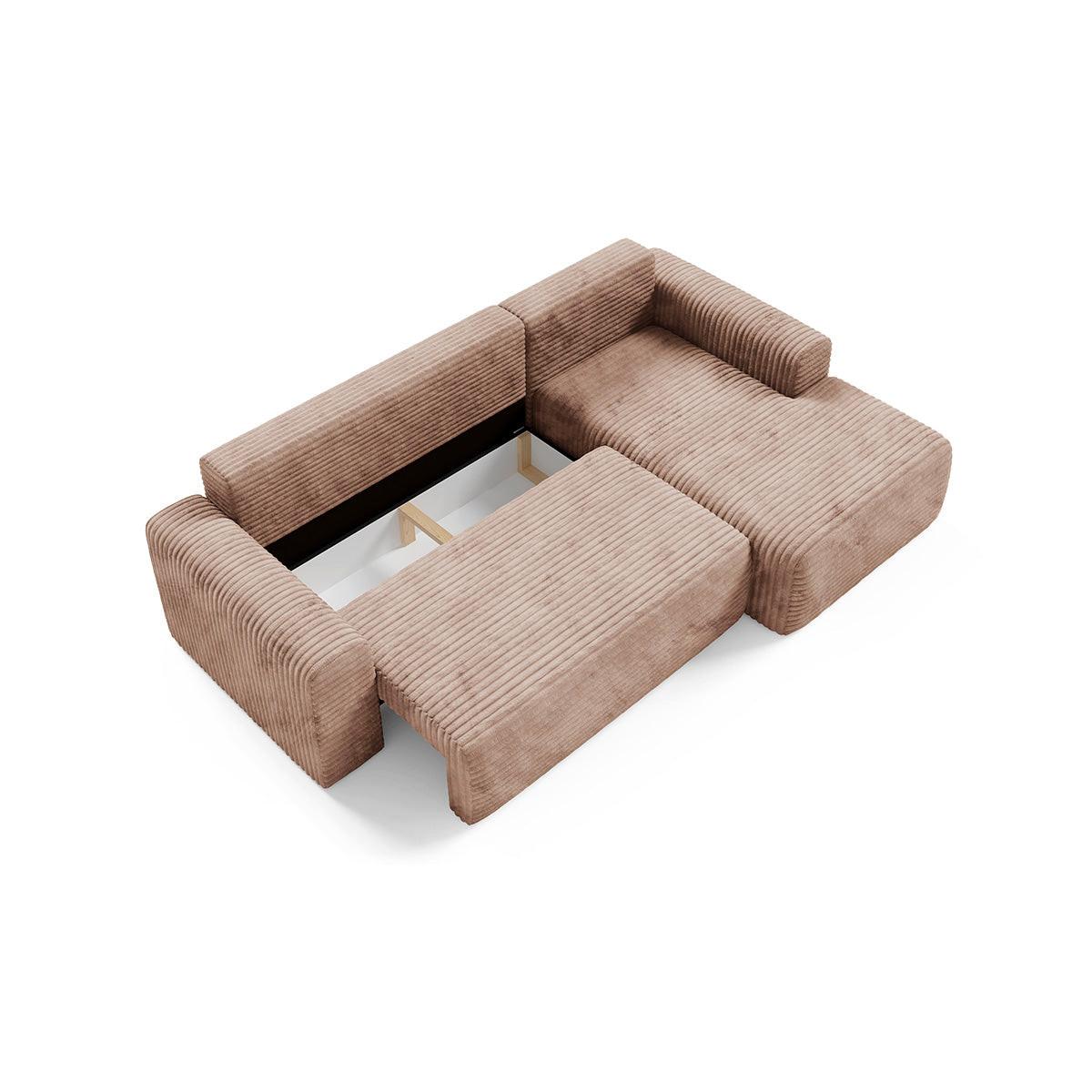 ECKSOFA Romeo 3 Sitzplätze Hellbraun - Braun, Holz (268/163cm) - Petits-meubles