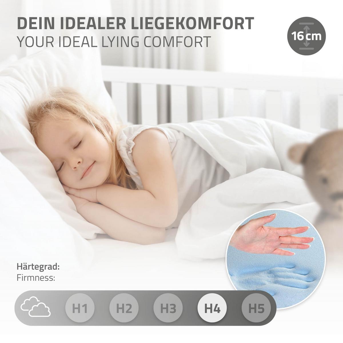 KINDERBETT mit Dach und Matratze 90x200 cm Weiß - Weiß, Holz (90/200cm) - ML-DESIGN