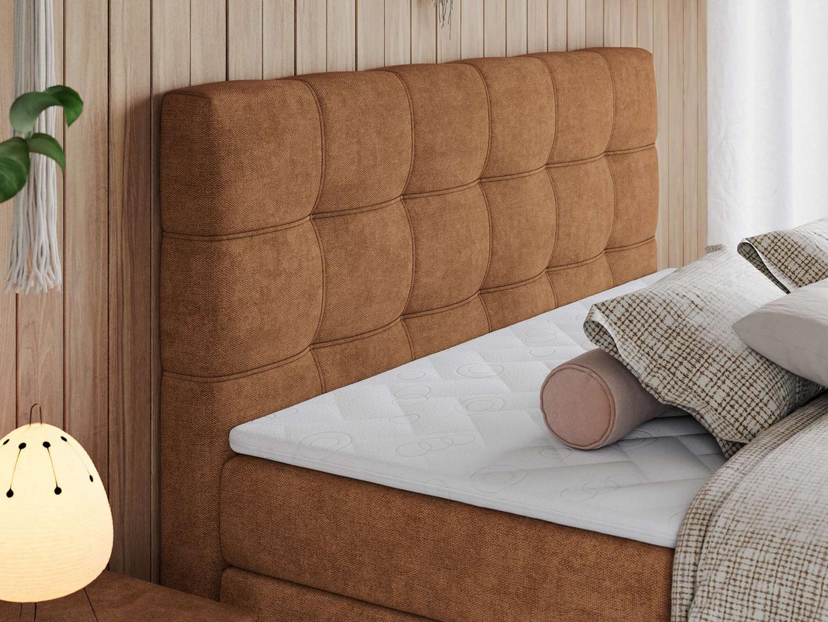 BOXSPRINGBETT ERNI KING 140/200 Orange Struktur - H3 - Orange, Holz/Textil (140/200cm) - MKS
