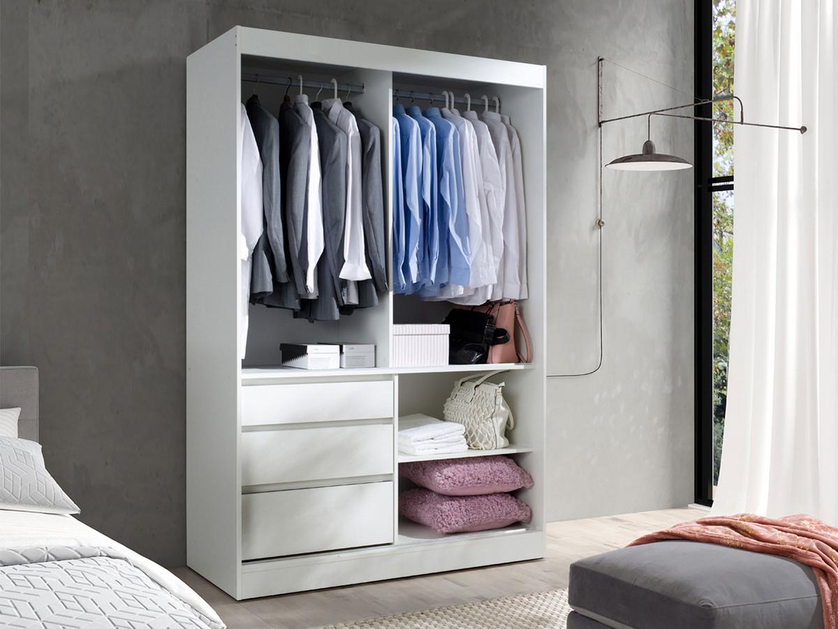 SCHWEBETÜRENSCHRANK Haiti 140 mit Spiegel - Eichefarben/Schwarz, Holzwerkstoff (140/216/65cm) - MIRJAN24