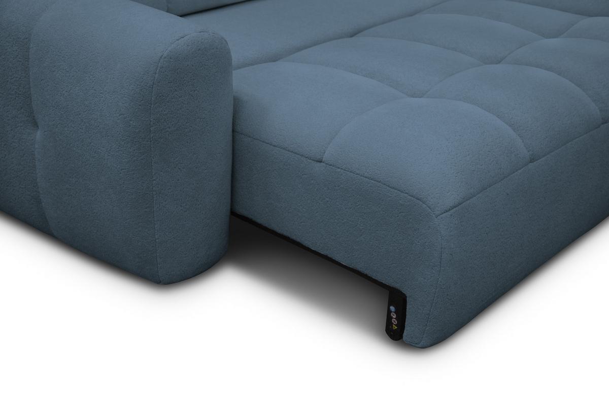 ECKSOFA LUMERO 4-Sitzer RECHTS, marineblau - Blau/Schwarz, Holz/Textil (275/166cm) - Courtois Laville