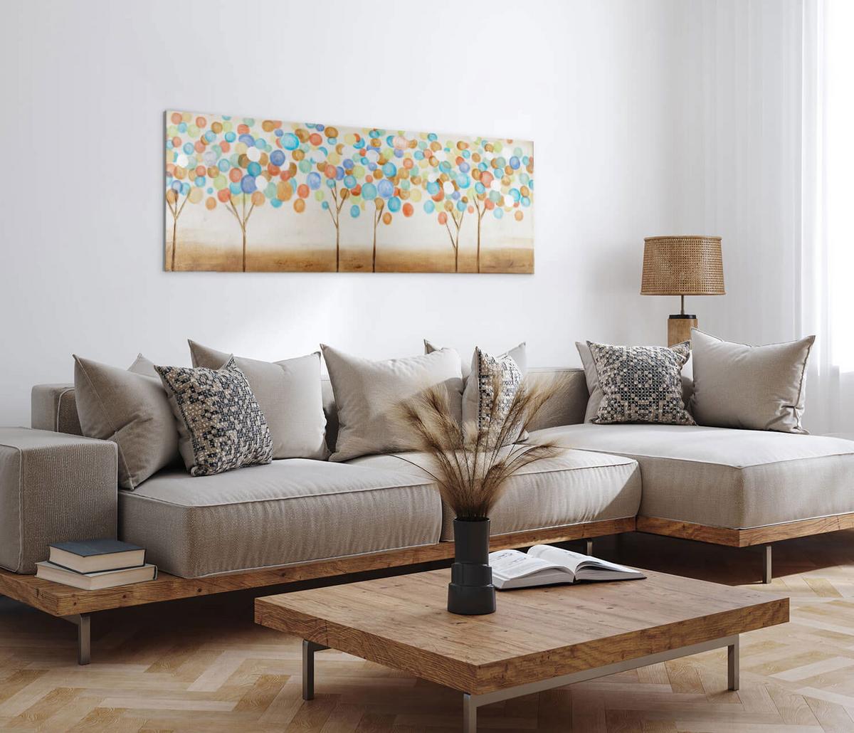 ÖLGEMÄLDE 150/50 cm - Multicolor/Weiß, Holz/Textil (150/50cm) - KUNSTLOFT