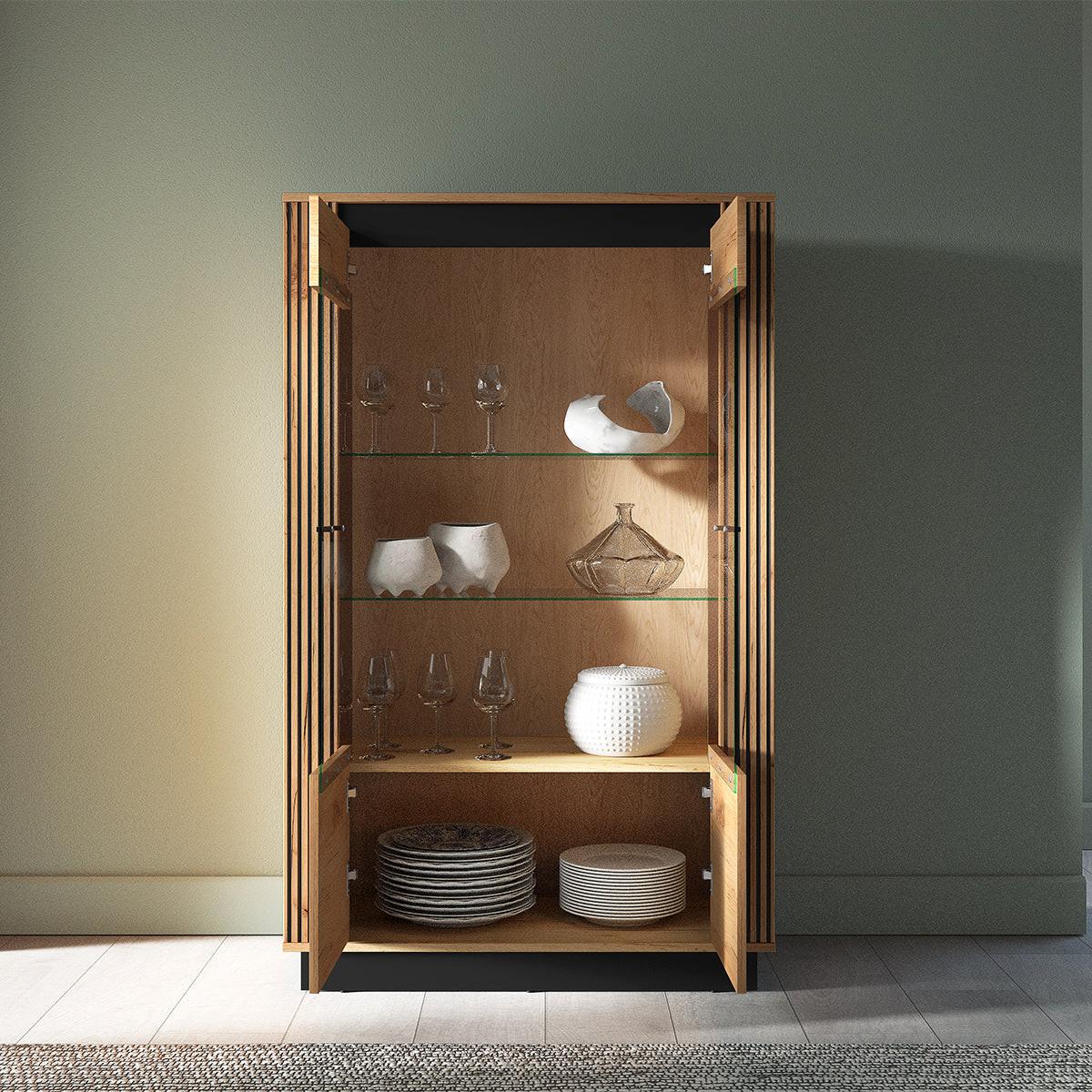 GESCHIRRSCHRANK Solal Holz - Braun, Holzwerkstoff (92/141/40cm) - Petits-meubles