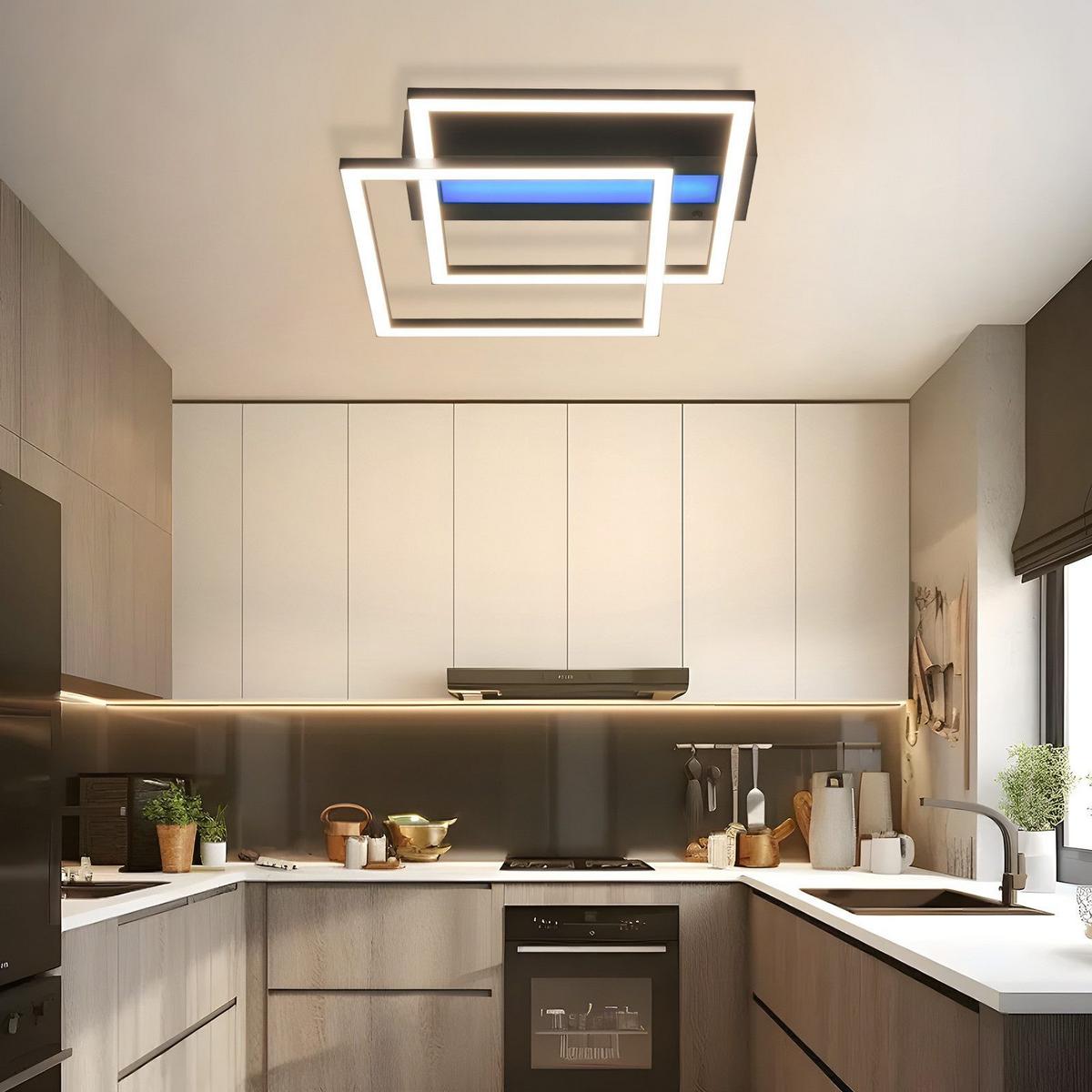 LED-DECKENLEUCHTE Lowman 37/36/7.5cm - Schwarz, Metall (36/37/7.5cm) - Nettlife