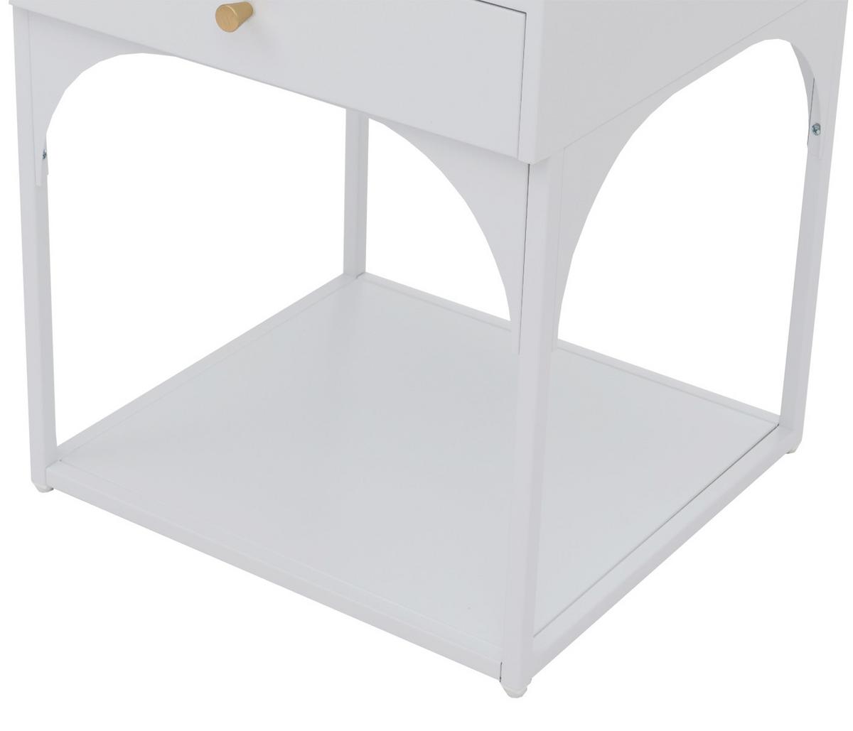 NACHTTISCH rechteckig Weiß - Weiß, Metall (43/50/41cm) - MCW