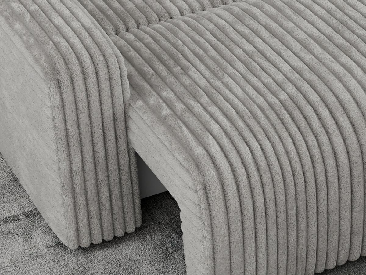 ECKSOFA ARGOS Hellgrau Cord - Hellgrau/Schwarz, Kunststoff/Textil (245/150cm) - MKS