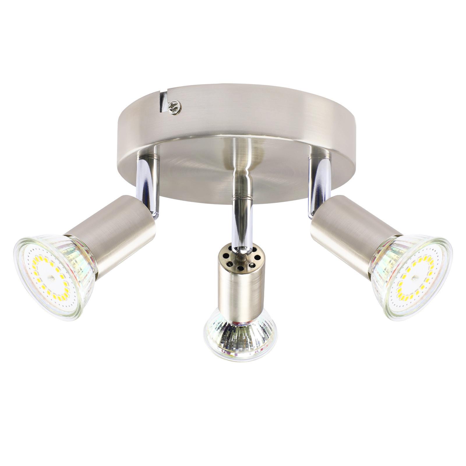 DECKENSTRAHLER Hannah 3-flammig 14/14/11 cm - Silberfarben, Metall (14/14/11cm) - Nettlife