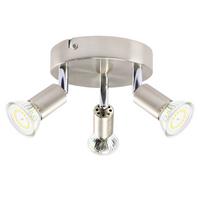 DECKENSTRAHLER Hannah 3-flammig 14/14/11 cm - Silberfarben, Metall (14/14/11cm) - Nettlife