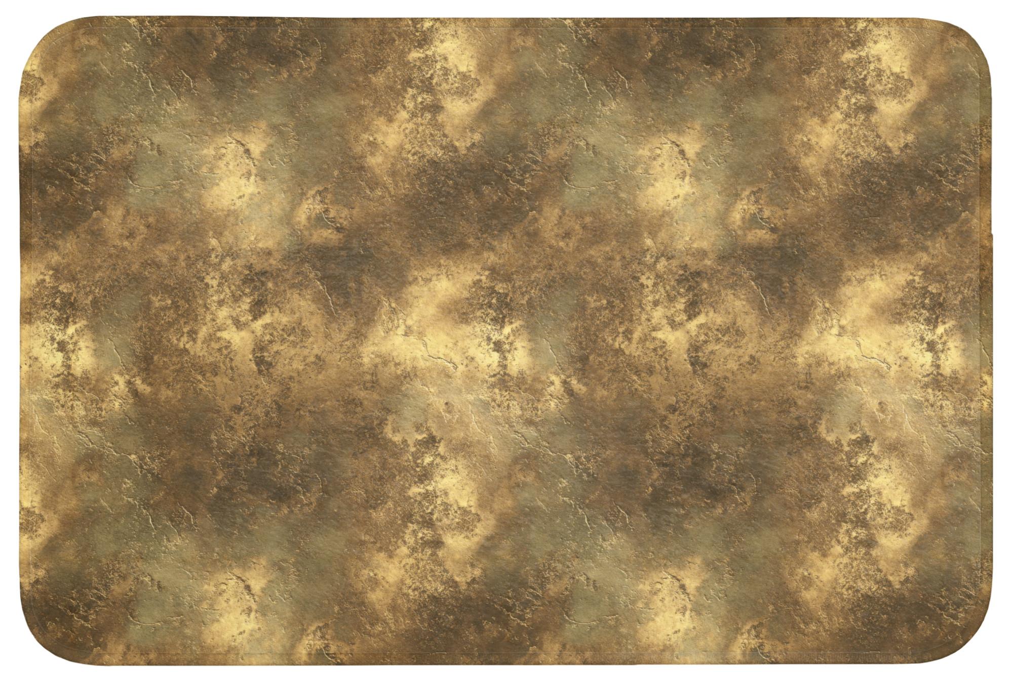 BADEMATTE Antik - Metallic-Look - Gold Badvorleger 90x60 cm - Goldfarben, Textil (90/60cm) - OnlyWow