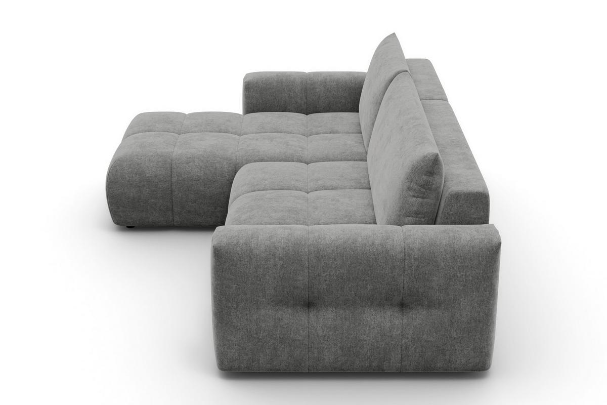 ECKSOFA VERONA 4-Sitzer links, Grau - Schwarz/Grau, Holz/Textil (266/173cm) - Courtois Laville