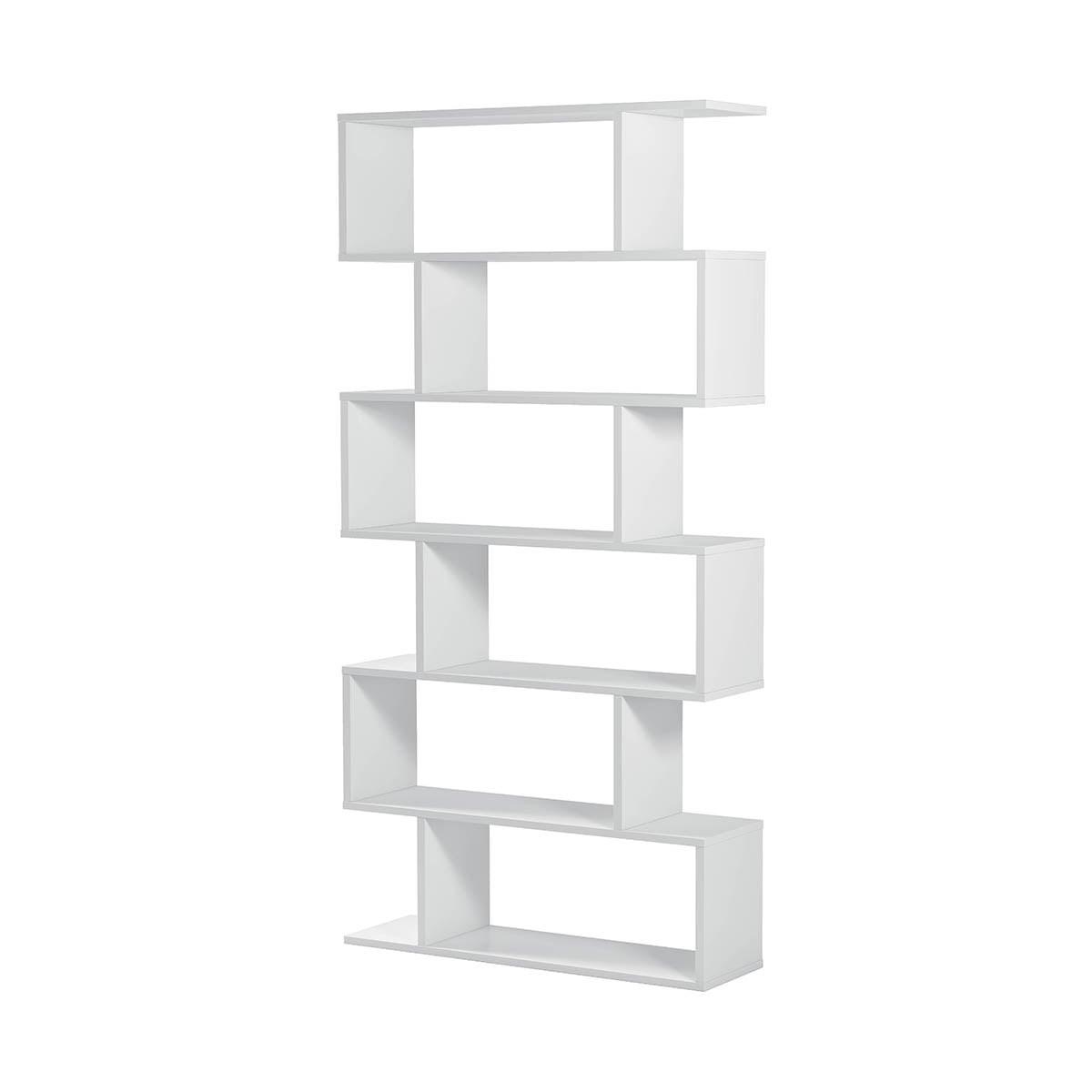 BÜCHERREGAL mit 6 Ebenen H192 cm - Athena - Weiß, Holzwerkstoff (24/192/8cm) - Calicosy