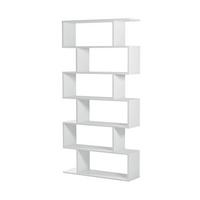 BÜCHERREGAL mit 6 Ebenen H192 cm - Athena - Weiß, Holzwerkstoff (24/192/8cm) - Calicosy