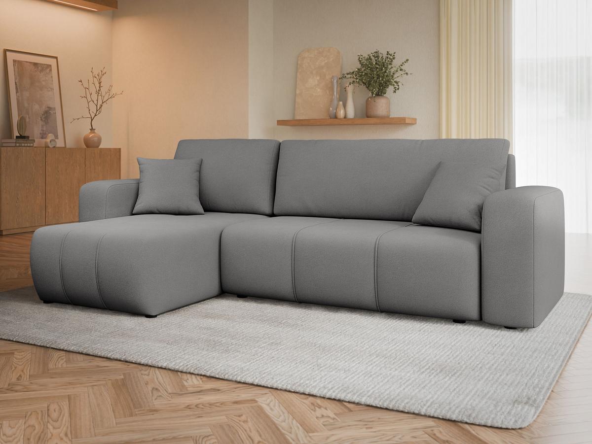 ECKSOFA Furyn - Greige/Schwarz, Holz/Kunststoff (244/145cm) - MIRJAN24