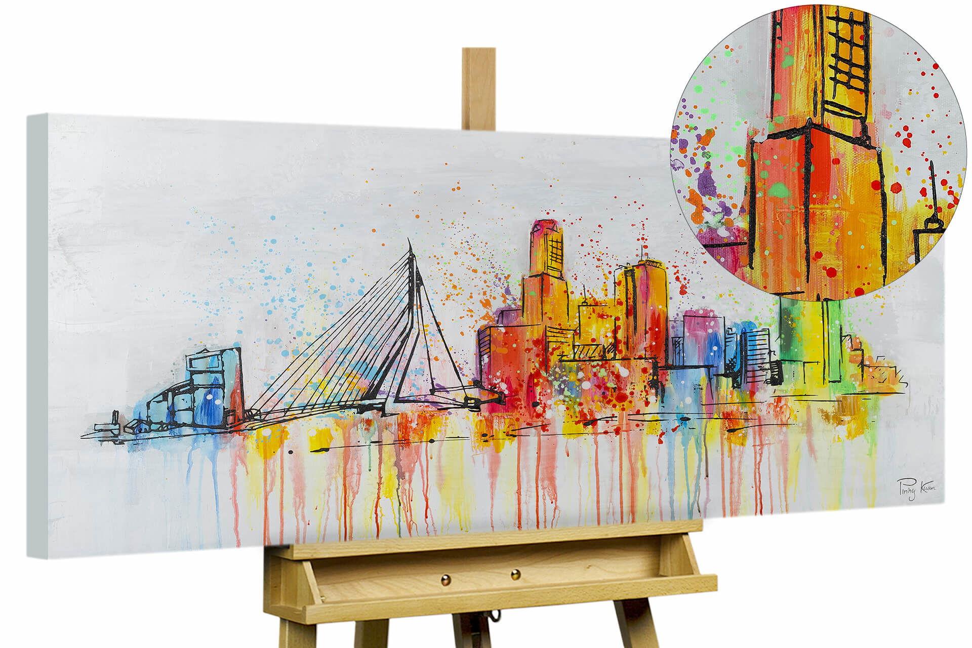 ACRYLBILD HANDGEMALT 120/60 cm - Grau, Holz/Textil (120/60cm) - KUNSTLOFT