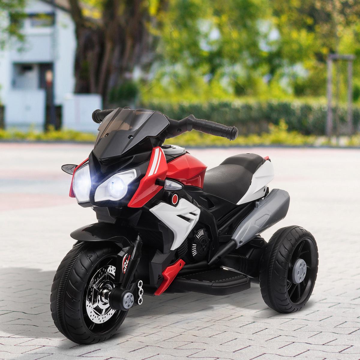 KINDER Elektromotorrad Kindermotorrad Kinderfahrzeug 3km/h - Rot/Schwarz, Kunststoff/Metall (86/42/52cm) - HOMCOM