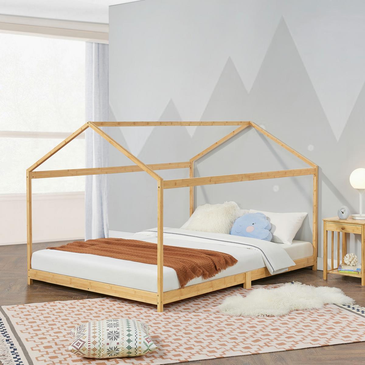 HAUSBETT Vindafjord - Naturfarben, Holz (120/200cm) - [en.casa]