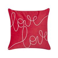 DEKOKISSEN Rot 45/45 cm Siderasis - Rot/Weiß, Textil (45/45cm) - Beliani