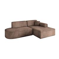 ECKSOFA Ottomane Rechts IREA-L1-v3 - 232x165x77 cm Braun - Braun, Holzwerkstoff/Textil (232/165cm) - ALTDECOR