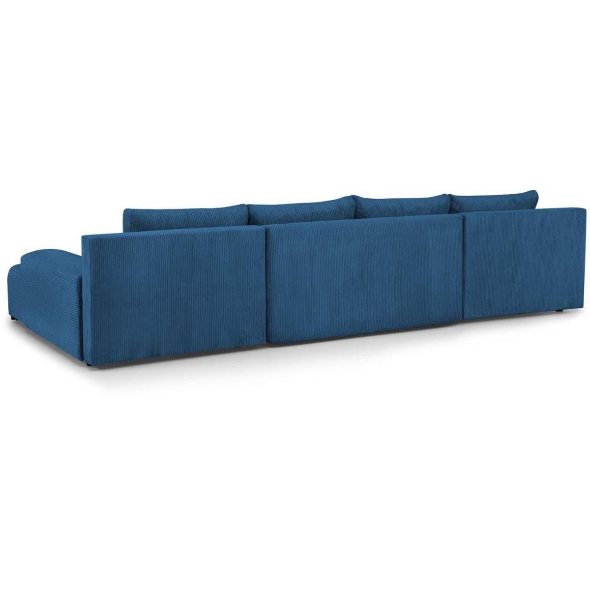 WOHNLANDSCHAFT Benny U dunkelblau - Schwarz/Dunkelblau, Textil/Metall (350/85/186cm) - Beautysofa
