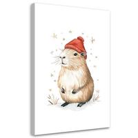 LEINWANDBILD Capybara-Tiere 70x100cm - Multicolor, Textil (70/100cm) - Feeby