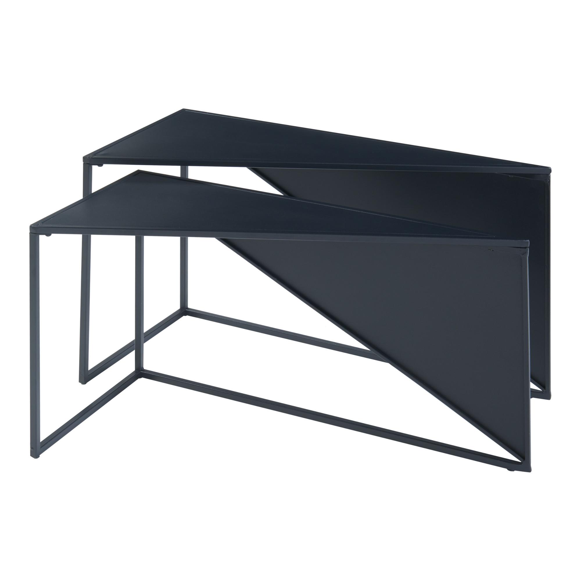 SATZTISCH Kungsör - Schwarz, Metall (74/36/44.5cm) - [en.casa]