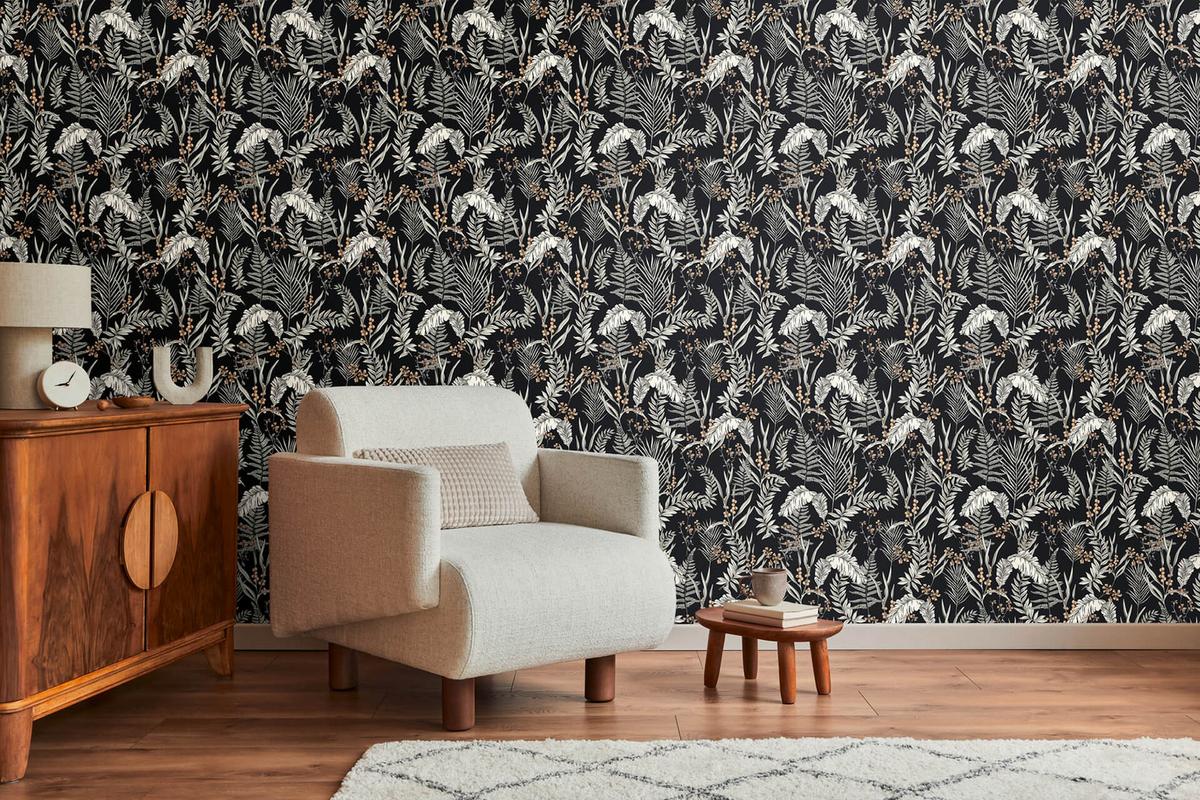 VLIESTAPETE Schwarz 53/1005 cm - Weiß, Textil (53/1cm) - KUNSTLOFT