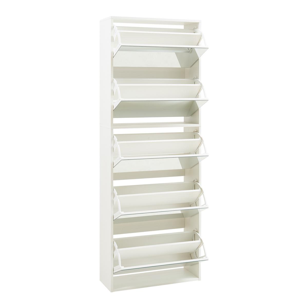 SCHUHKIPPER Lund - Weiß, Holzwerkstoff (24/169/60cm) - [en.casa]