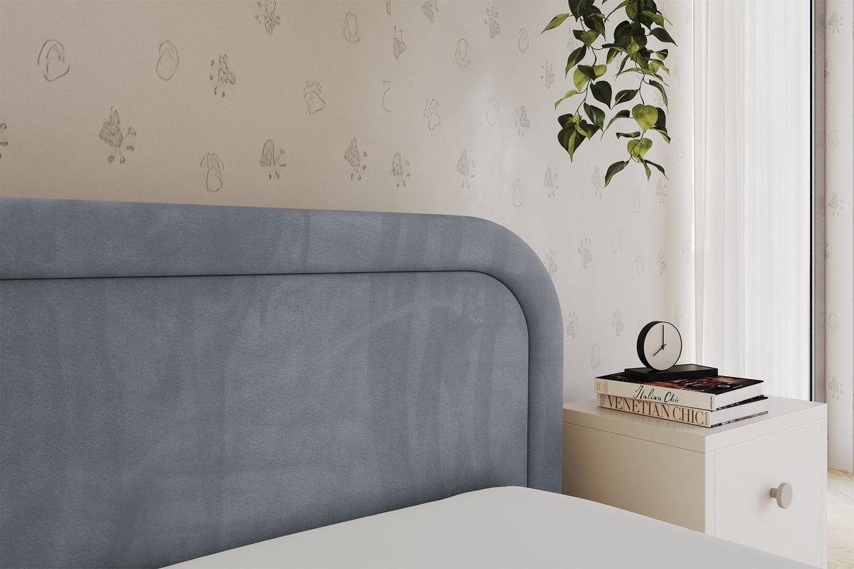 EINZELLBETT Jugendbett mit Bettkasten und Matratze H3/H4, Links - JOVY 100x200 Grau - Grau, Holzwerkstoff/Textil (100/200cm) - ALTDECOR