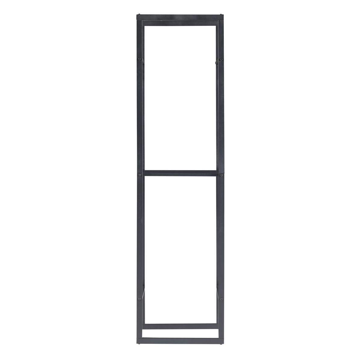 KAMINHOLZREGAL Ulvila - Schwarz, Metall (45/170/30cm) - [en.casa]