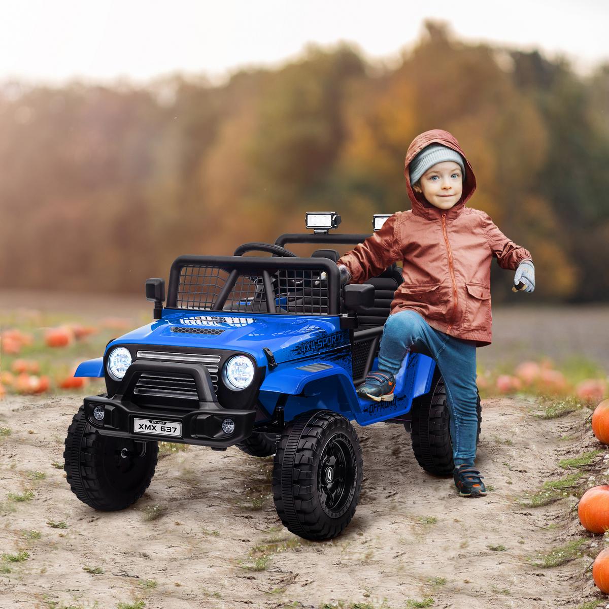ELEKTRO Kinderauto - Blau, Metall (109/67/68.5cm) - AIYAPLAY