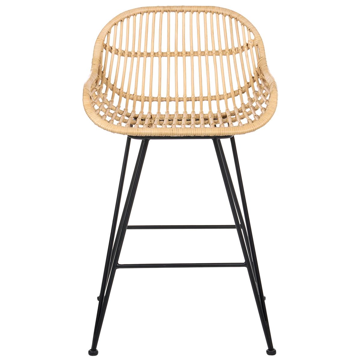 BARSTUHL 2er-Set Rattan Naturfarben Terrell - Naturfarben, Naturmaterialien (54/94/57cm) - Beliani