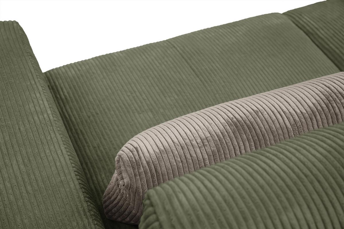 SOFA OLI 3-Sitzer, olivgrün - Olivgrün, Holz/Textil (208/91/108cm) - Wozimo