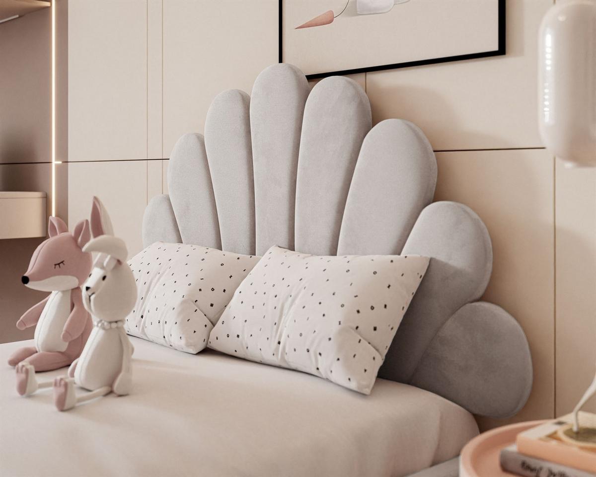 POLSTERBETT ASHLEY mit Bettkasten 120x200 cm, Stoff: Jasmine 81 - Grau, Textil - Lookway