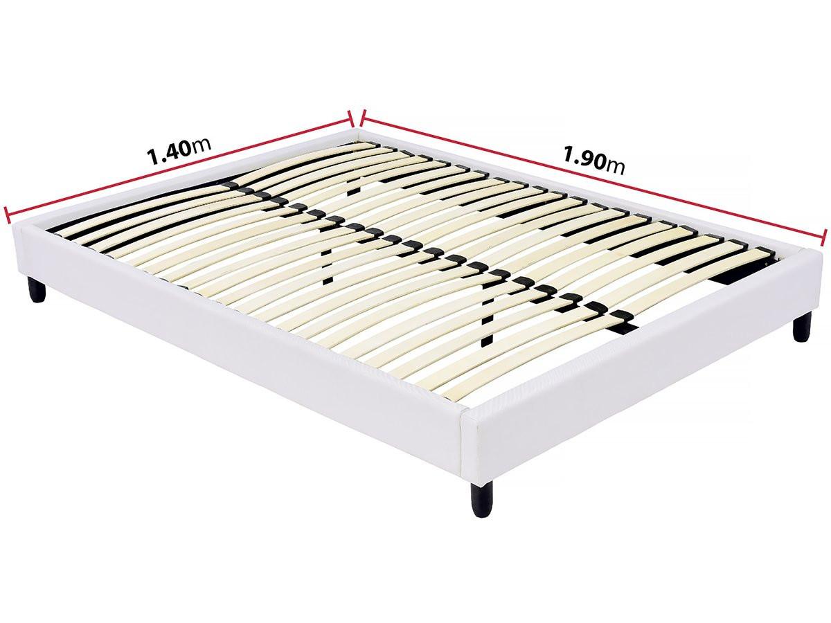 LATTENROST sommier tapisser à lattes - 140 x 190 cm - 12 lattes - blanc weiss - Weiß, Textil (190/140cm) - Habitat Garten
